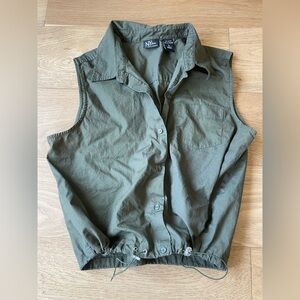 Y2k button down drawstring tank